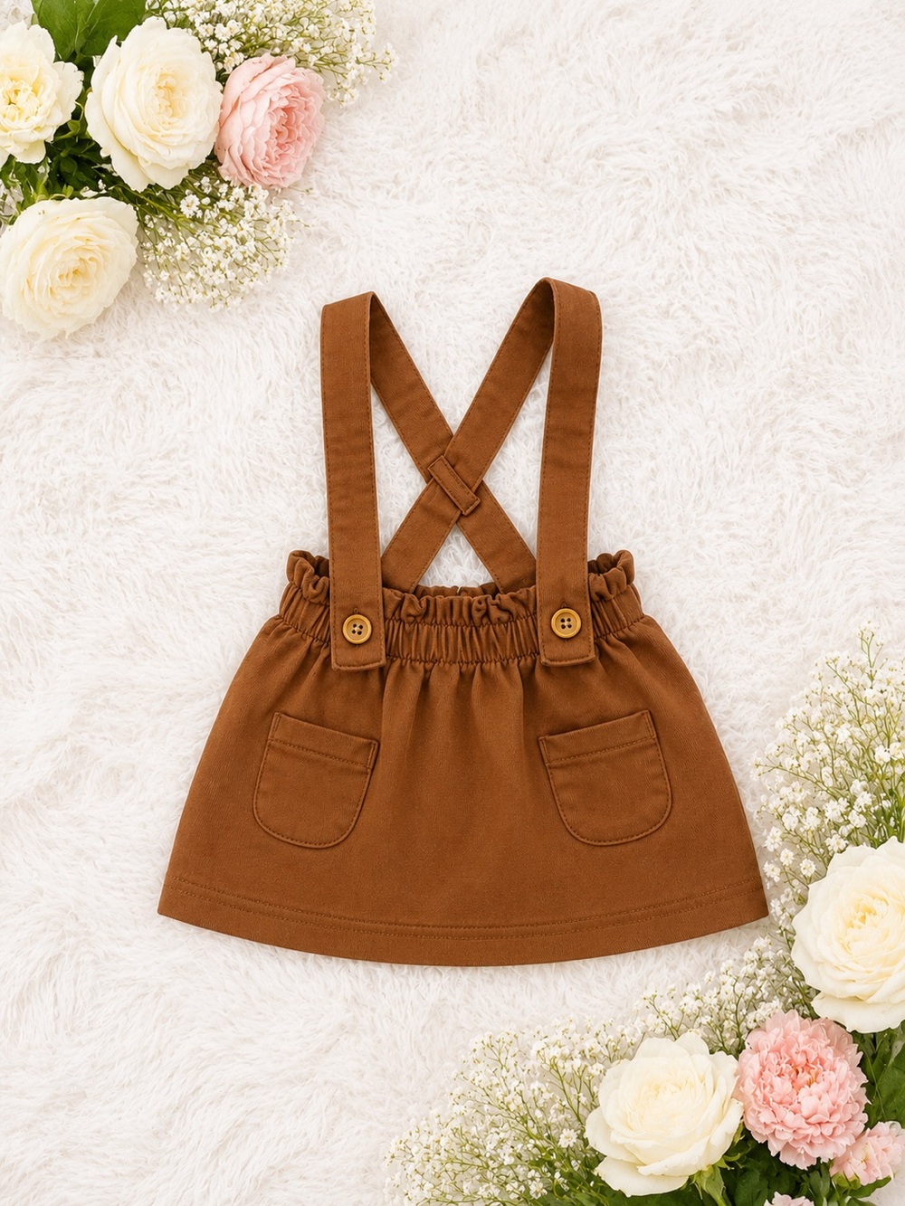 Carter's Brown Suspender Skirt with Front Pockets